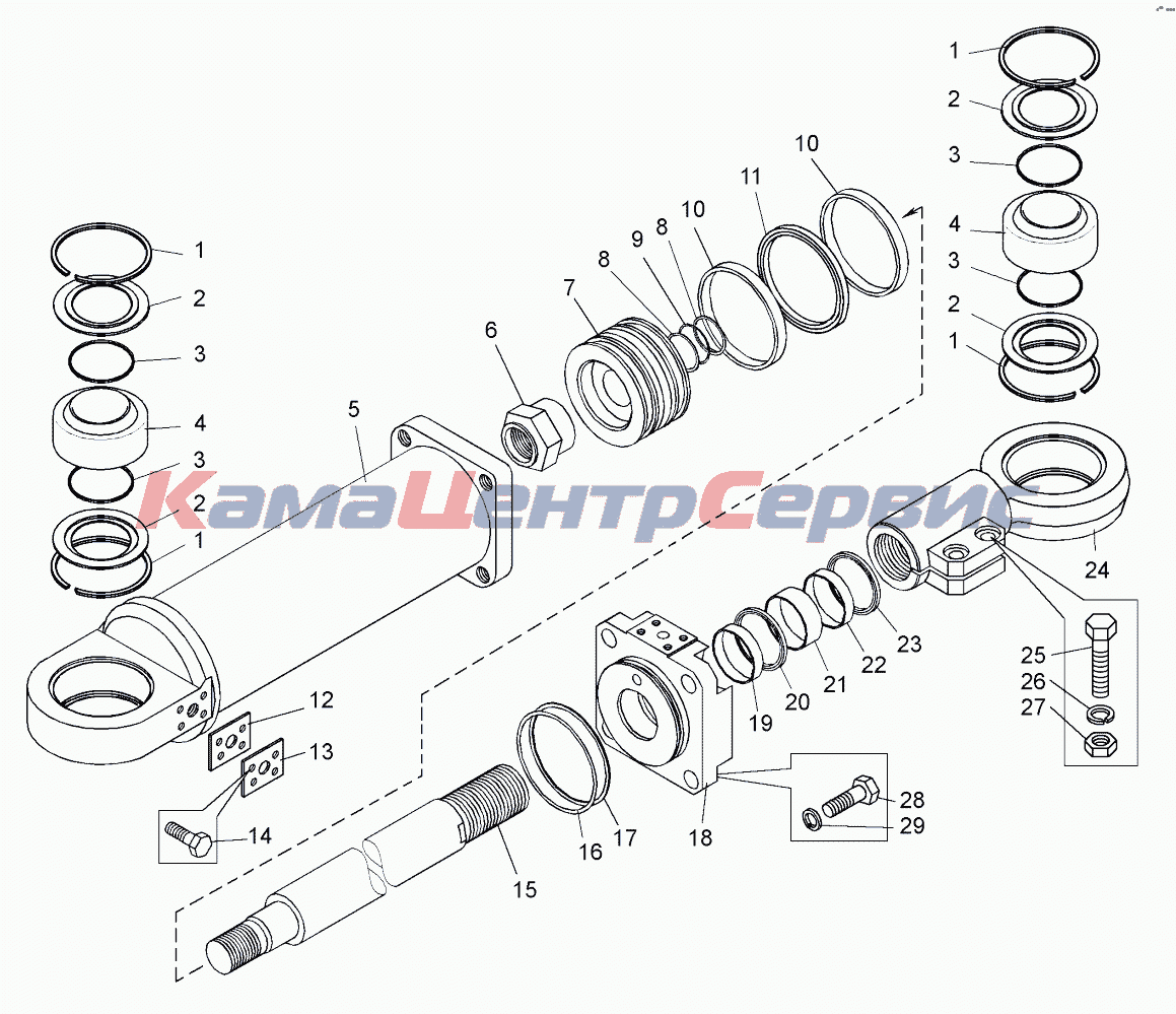 Запчасти для 75131 - Цилиндр поворота (-3429010-40);Turn cylinders