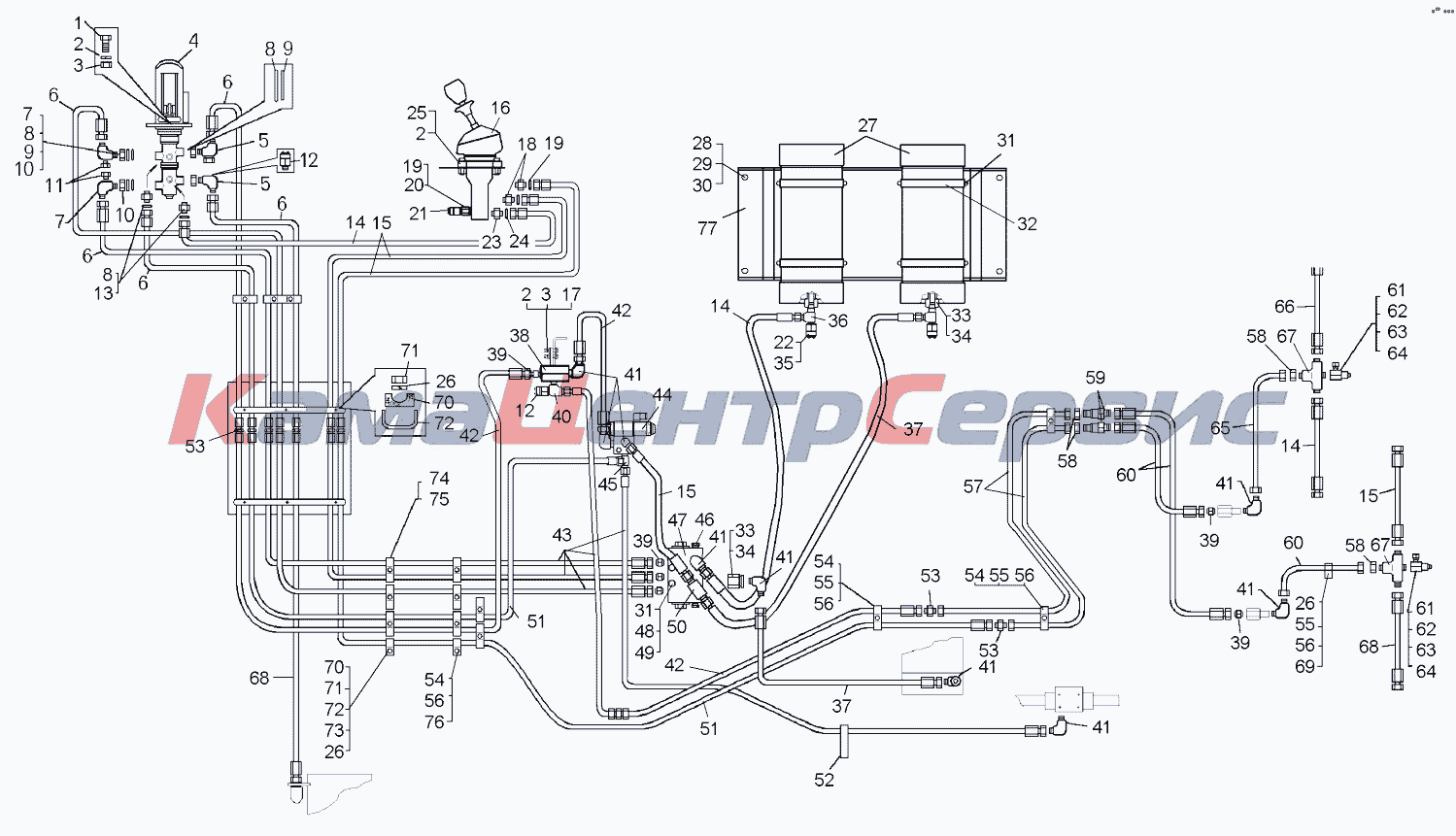 Запчасти для 75131 - Монтаж гидравлического привода тормозов (-3500003-40);Mounting  of hydraulic brake drive