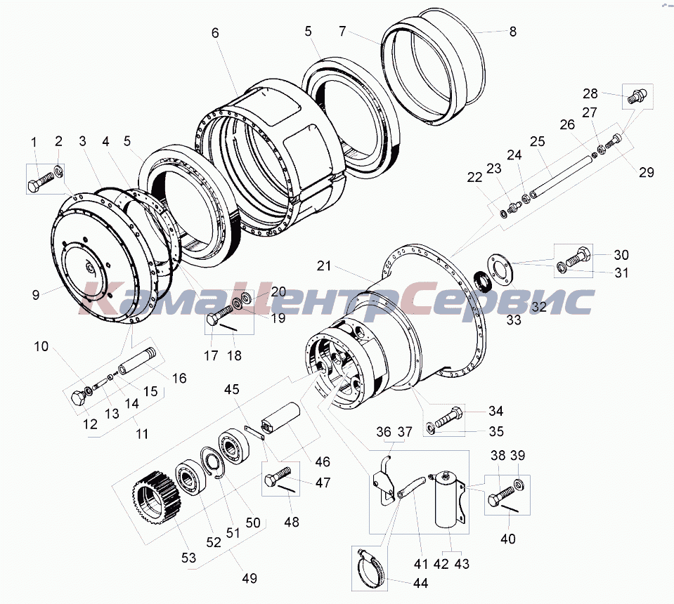 Запчасти для 75581, 75583 - Редуктор электромотор-колеса  (75580-2405010);Reducer of electromotor-wheel