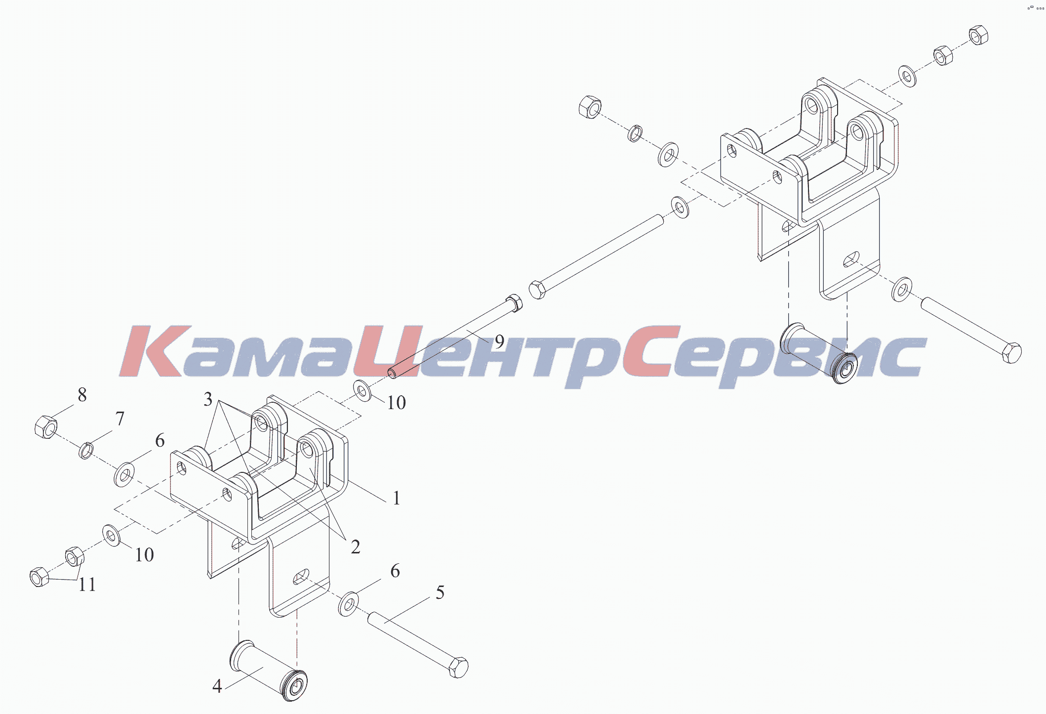 Запчасти для CA 3250 серии J6 - Задняя подвеска кабины (I)