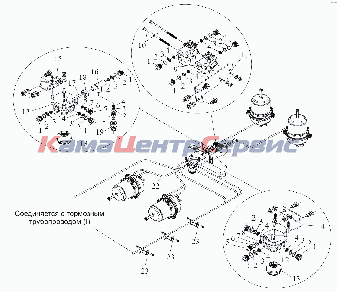 Запчасти для CA 3250 P66K2T1E5 - Тормозные трубопроводы (II)