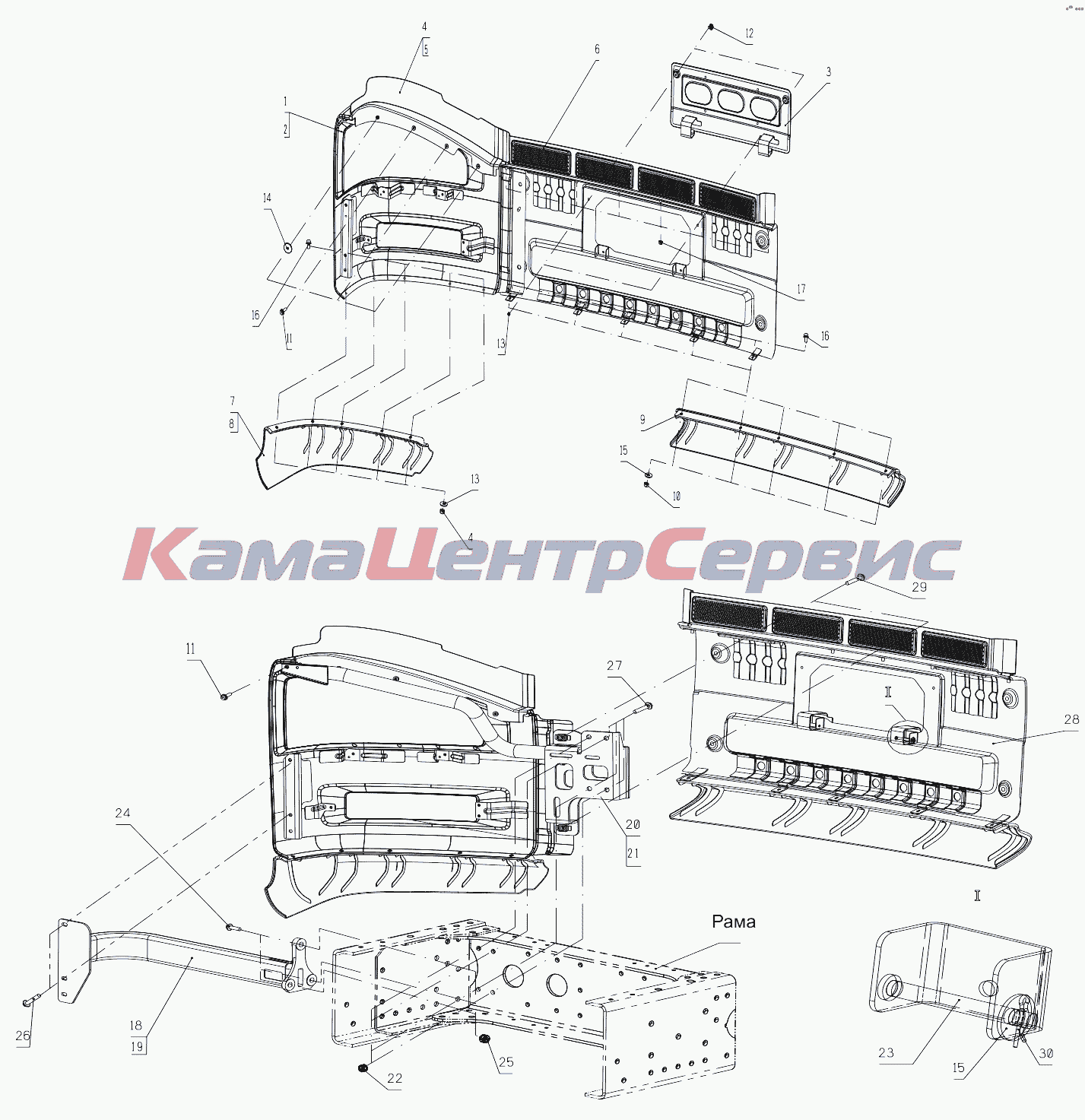 Запчасти для CA-4250 (P66K24T1E5) - Передний бампер