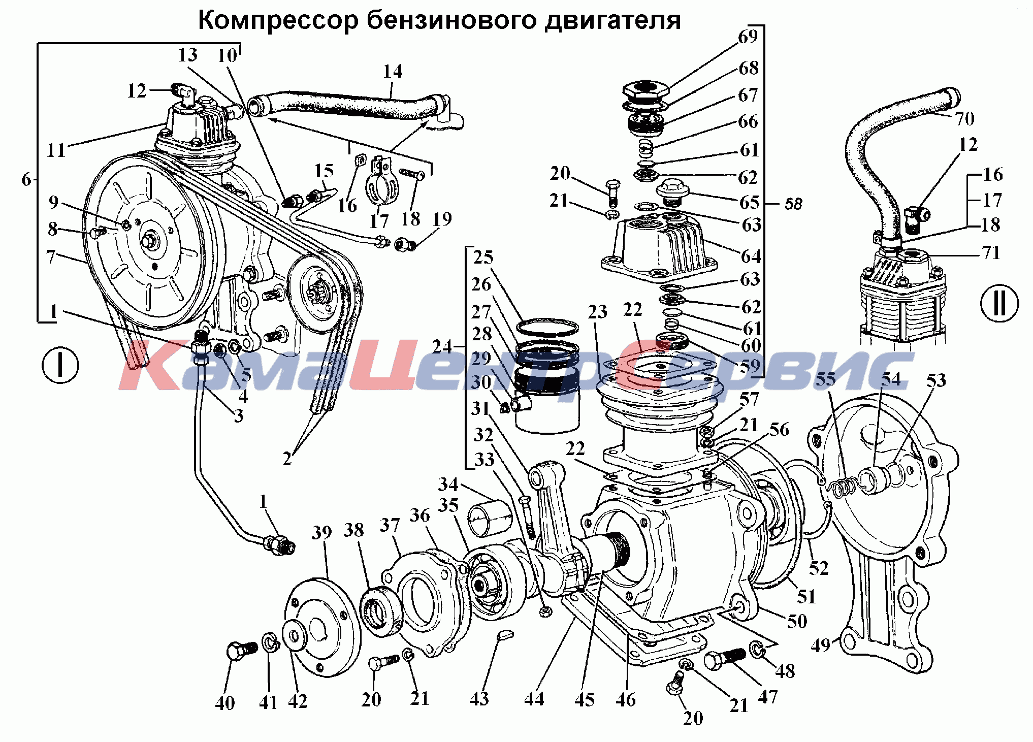 Запчасти для ГАЗ-3308 - Компрессор бензинового двигателя