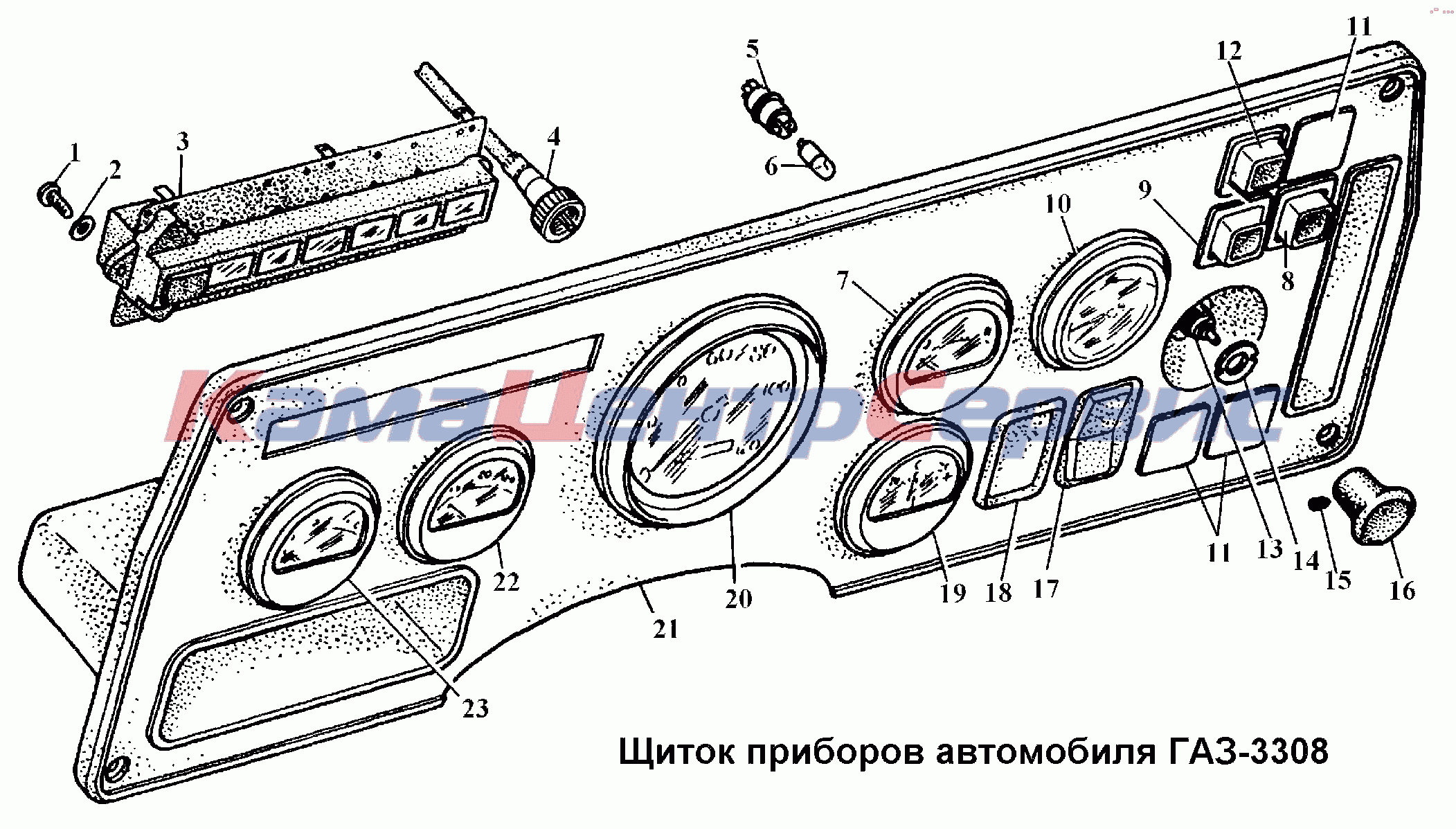 Запчасти для ГАЗ-3308 - Щиток приборов автомобиля