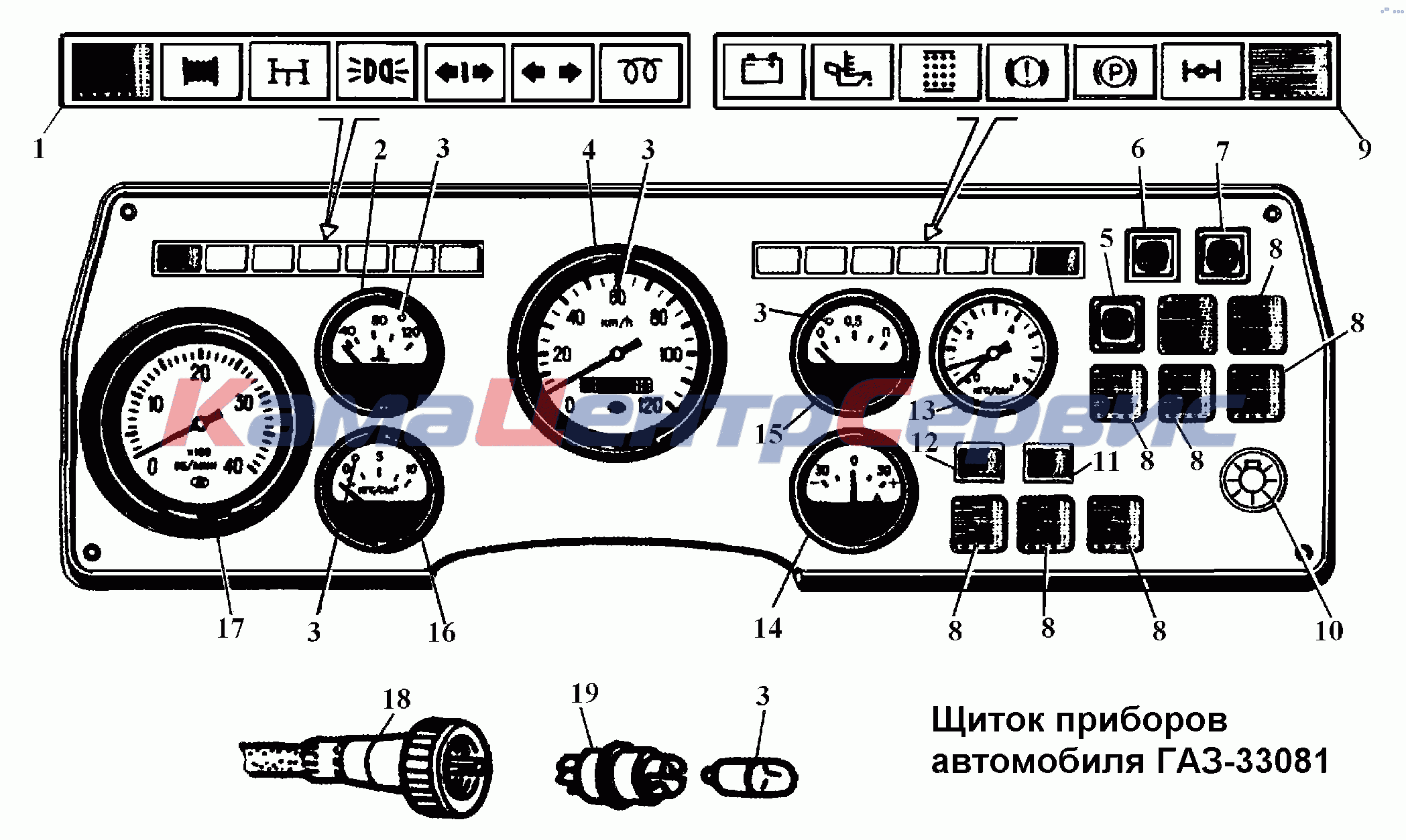 Запчасти для ГАЗ-3308 - Щиток приборов автомобиля 1