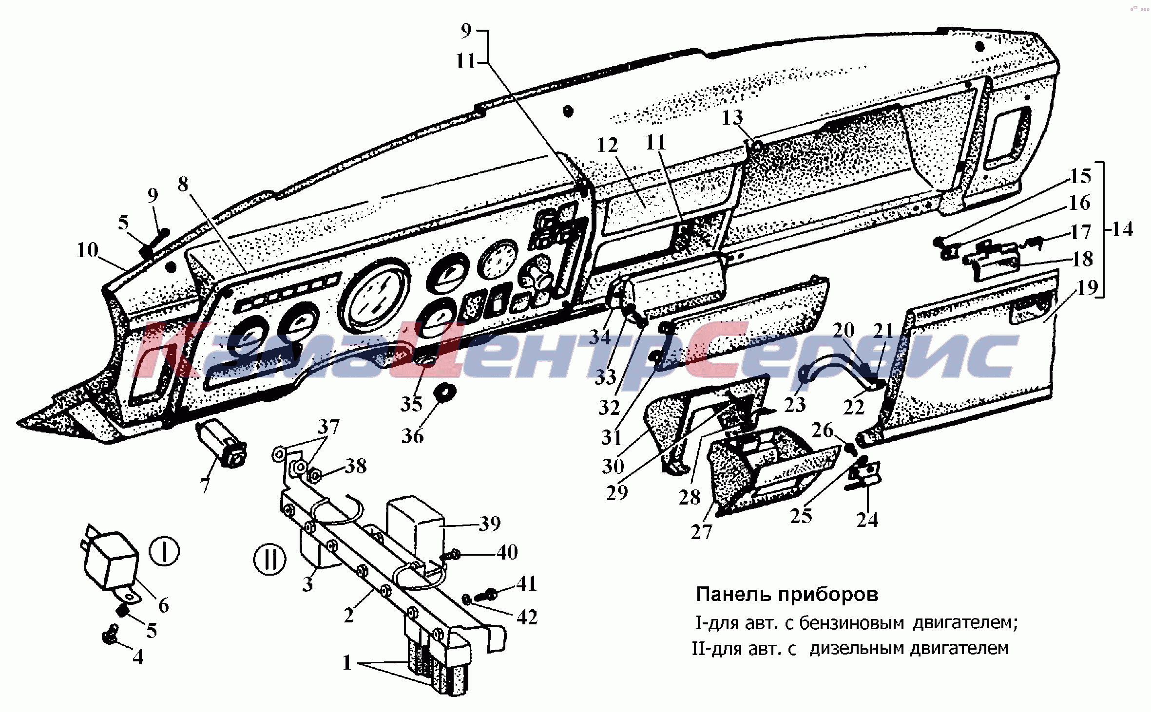 Запчасти для ГАЗ-3308 - Панель приборов