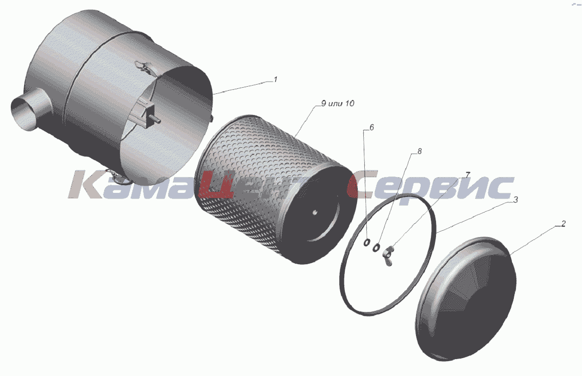 Запчасти для ГАЗ-33081 - 33081-1109010. Фильтр воздушный