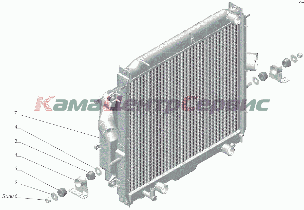 Запчасти для ГАЗон NEXT C41R13-60 - С41R13-1301004 Блок охлаждения с опорами