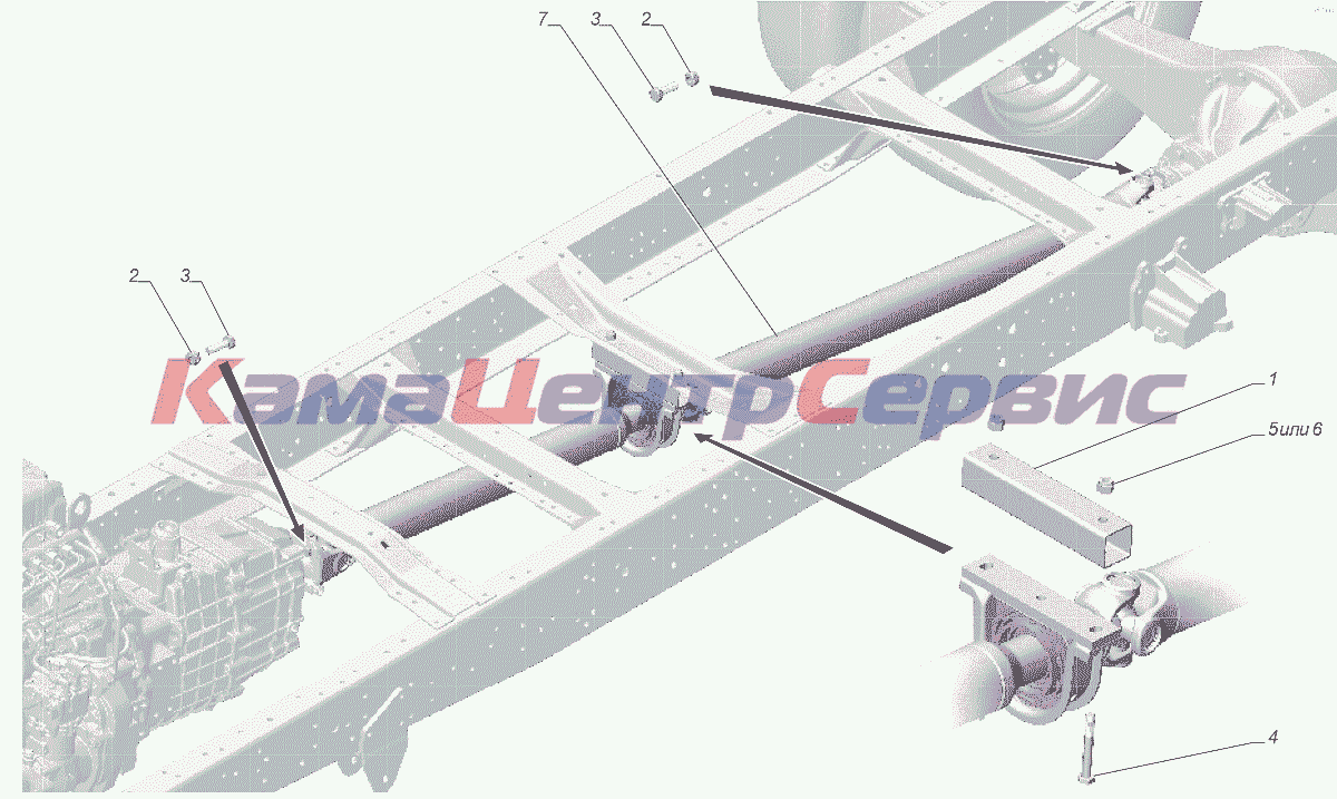 Запчасти для ГАЗон NEXT C41R13-60 - С41R13-2200001 Установка карданной  передачи