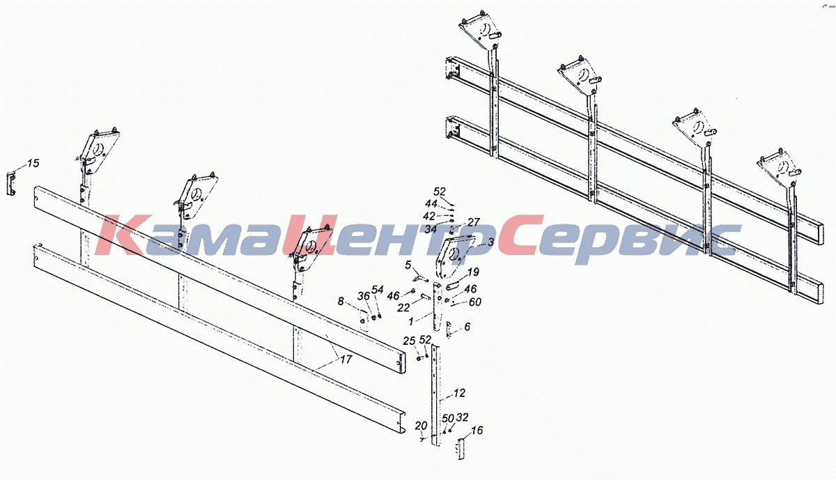 Запчасти для 4308 (Евро 4) - 4308-8410003-85 Установка боковой защиты