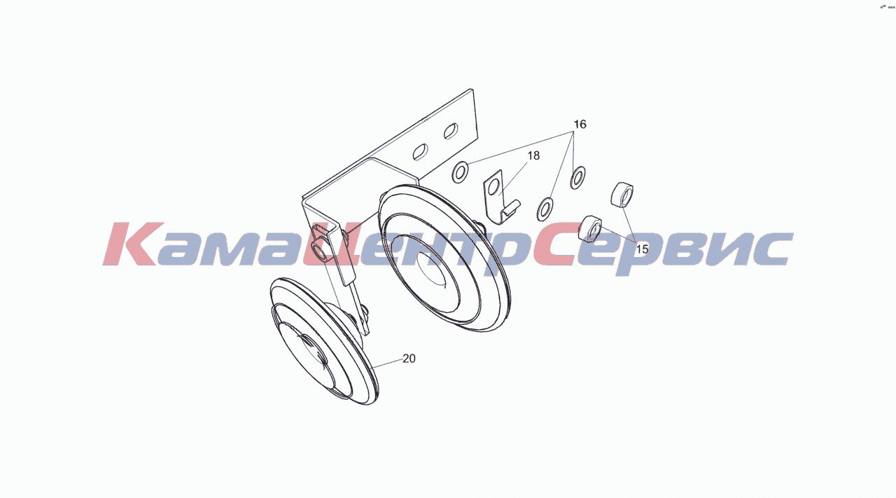 Запчасти для 4308-C4 - 5320-3721001-10 Установка звуковых электрических  сигналов