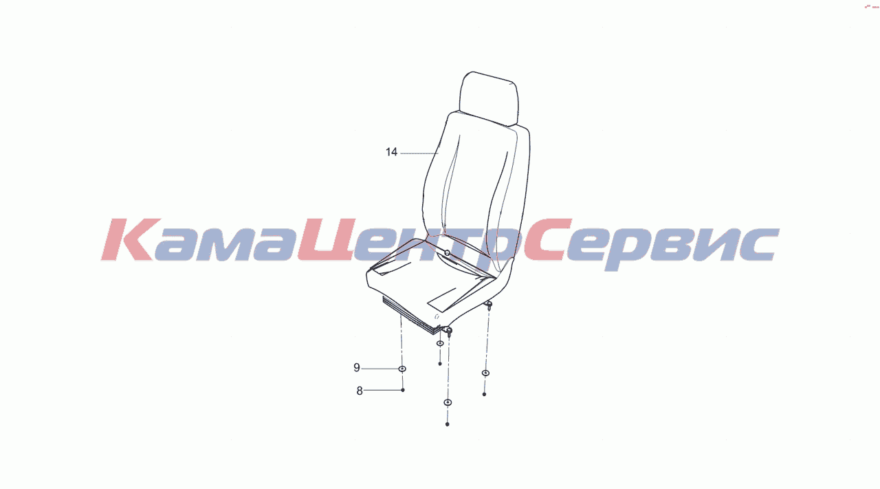 Запчасти для 4308-C4 - 5460-5000121-02 Установка сиденья водителя