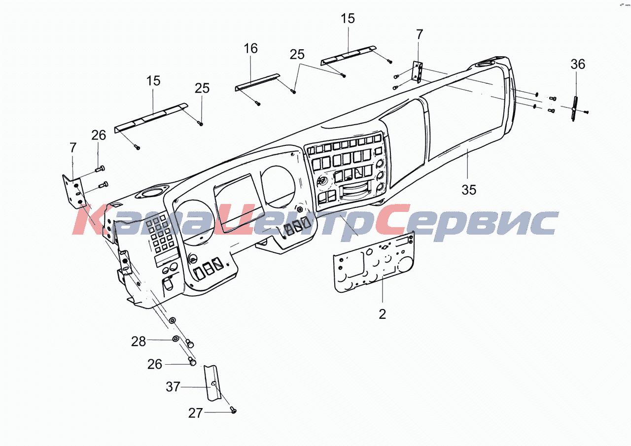 Запчасти для 4308-C4 - 4308-5325005 Установка панели приборов