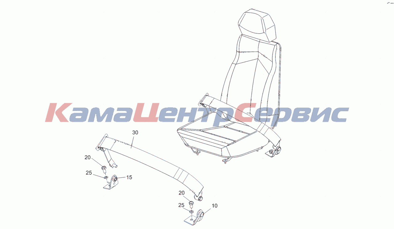 Запчасти для 4308-C4 - 65115-8217007-01 Установка ремня безопасности  среднего пассажира