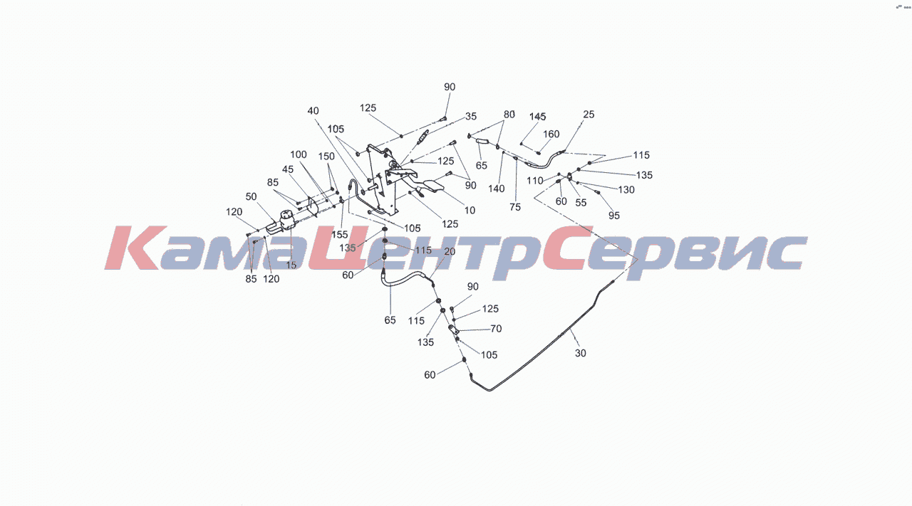 Запчасти для 4308-C4 - 4308-1600006-71 Установка педали и привода  выключения сцепления