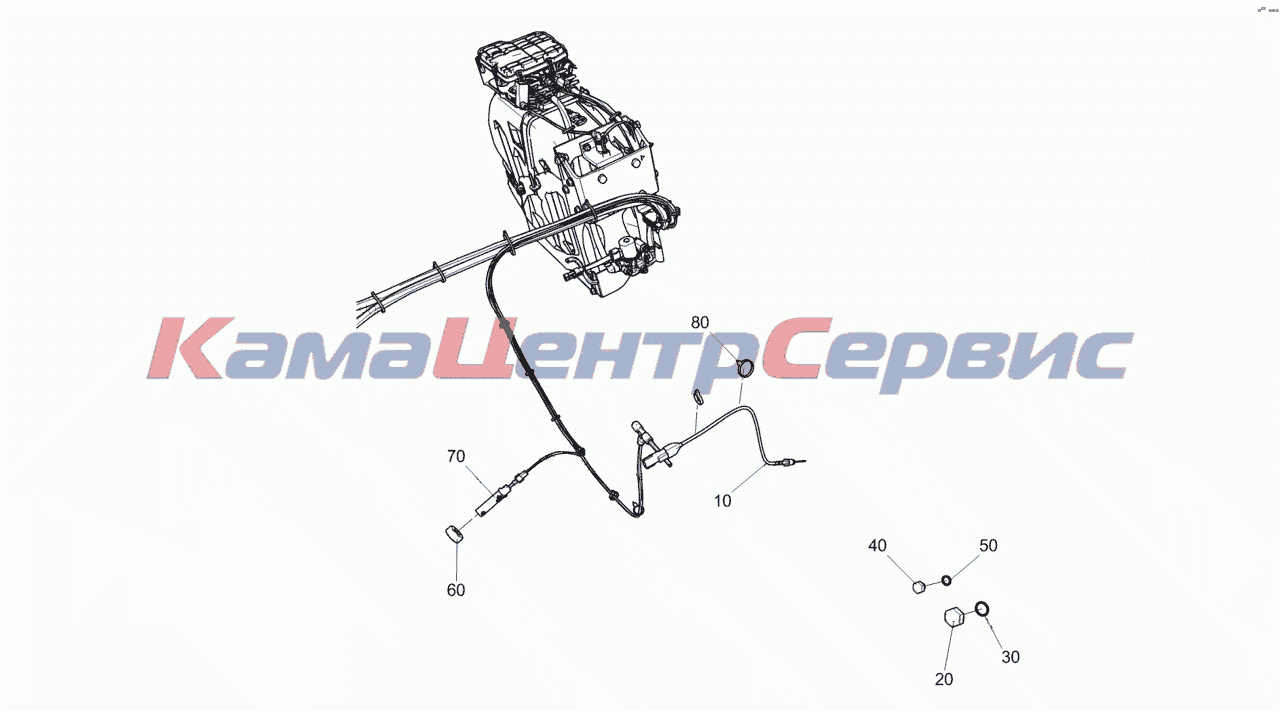 Запчасти для 4308-R4 - 4308-1208020-10 Установка датчиков и форсунки