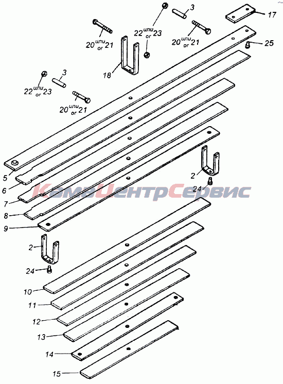 Рессора задняя камаз 5320 схема