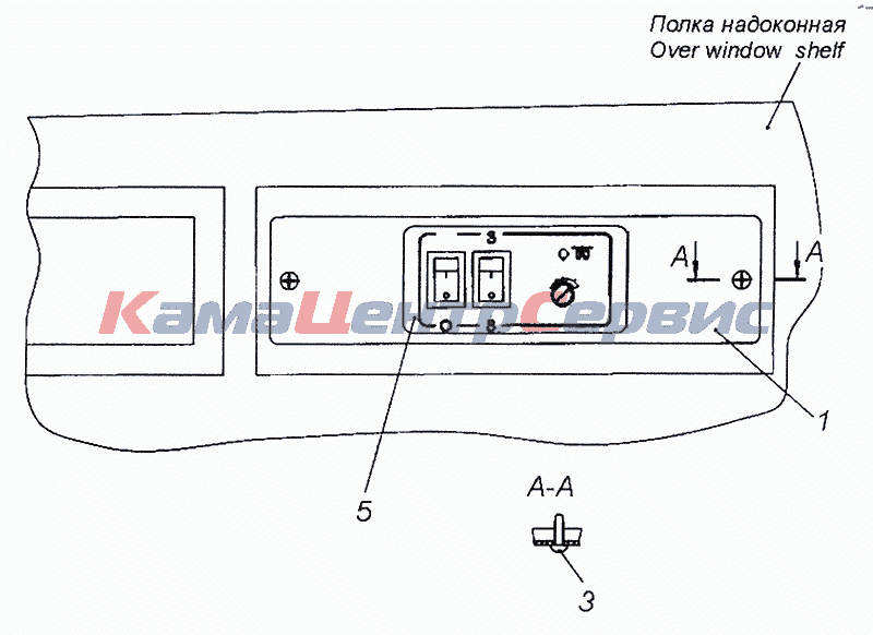 Полка на панель камаз евро 3