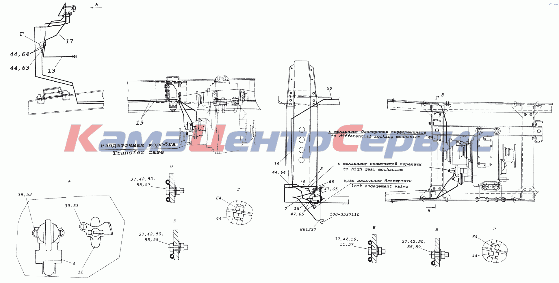 Запчасти для 43261 (Евро-1, 2) - 43118-1800009 Установка управления  раздаточной коробки