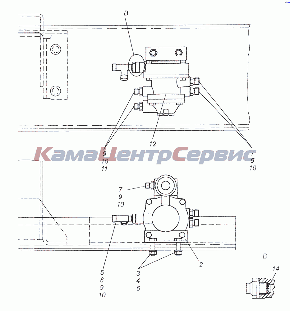 Запчасти для 43261 (Евро-1, 2) - 43114-3500022 Установка клапана управления  тормозами прицепа