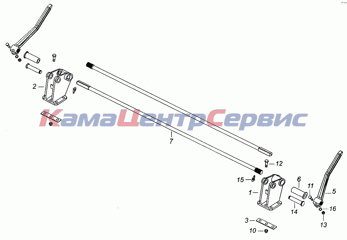 Запчасти для 43502 (Евро 4) - 65115-5000003 Переднее крепление и механизм  уравновешивания кабины