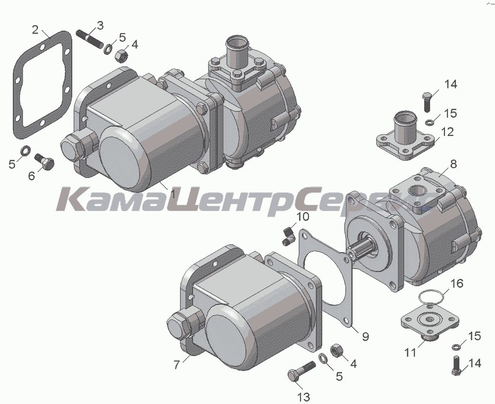 Запчасти для 45141 - Установка коробки отбора мощности с насосом  5511-4202001-20