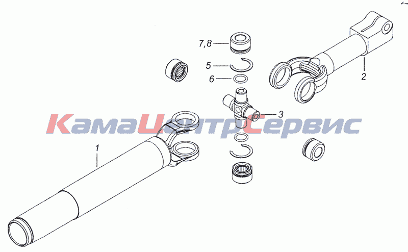 Ось шарнира платформы камаз 6520