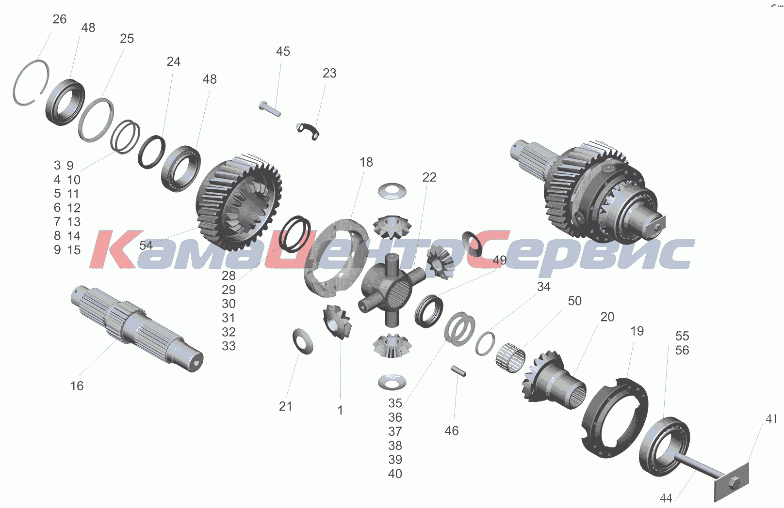 Запчасти для МАЗ-5440B9, 6430B9 - Дифференциал межосевой 6430-2506010-020