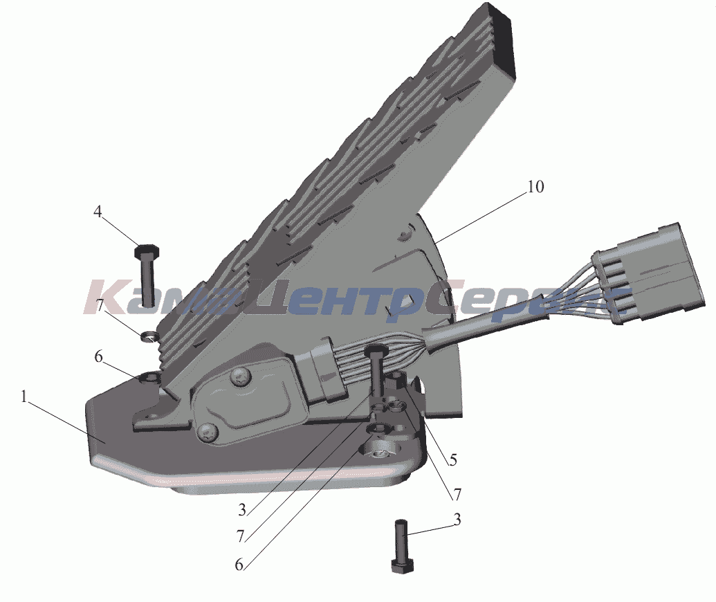 Запчасти для МАЗ-6422, 5432 - Установка педали управления двигателем  437043-1108002