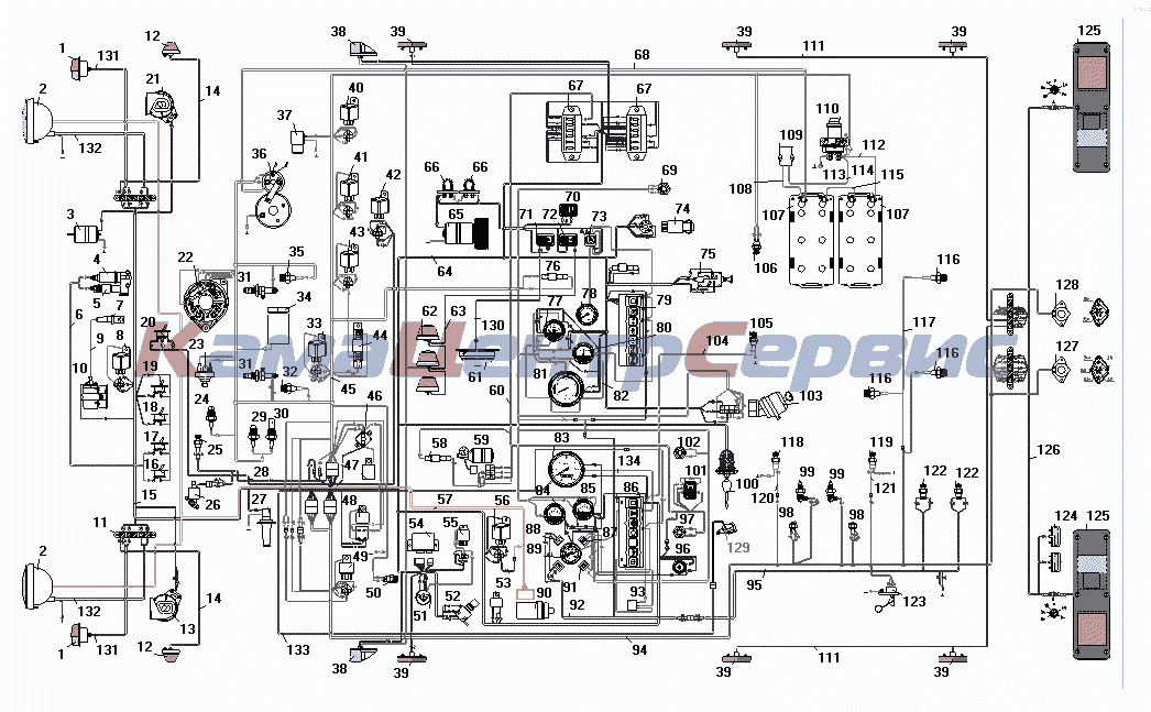 Запчасти Для УРАЛ-4320-41 - Схема Электрооборудования