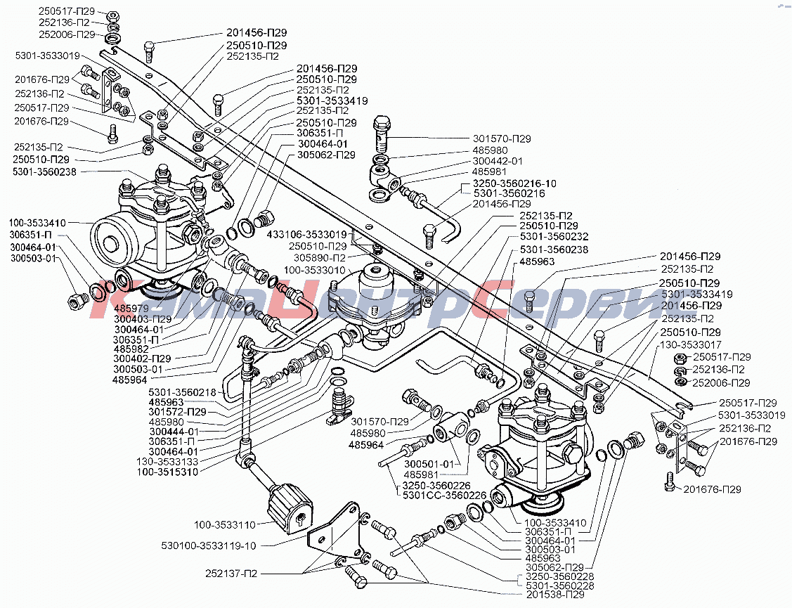 Запчасти для ЗИЛ-5301 (2006) - Установка регулятора тормозных сил и  модуляторов АБС на автобусы и автомобили с АБС