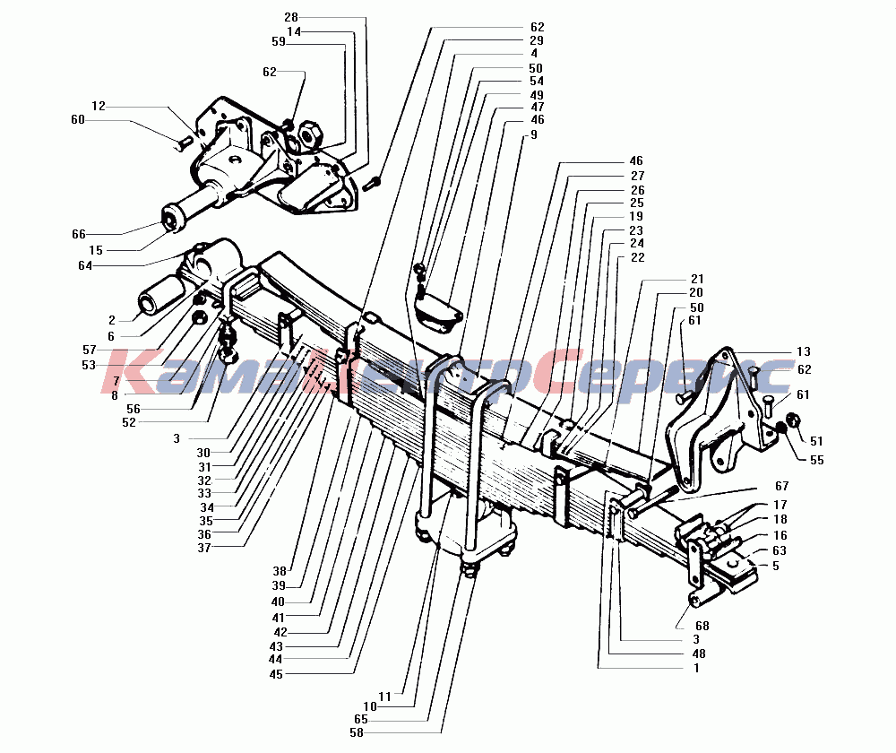 Запчасти для ЗИЛ-130 - Задняя подвеска автомобиля