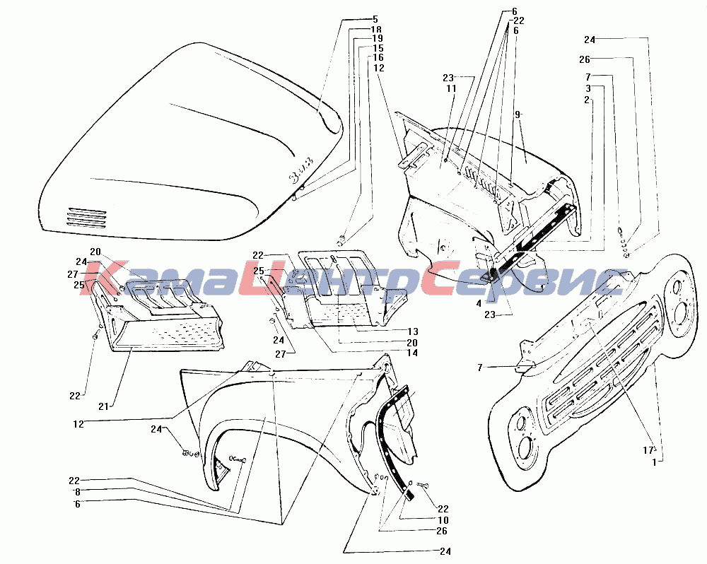 Запчасти для ЗИЛ-130 - Оперение автомобиля
