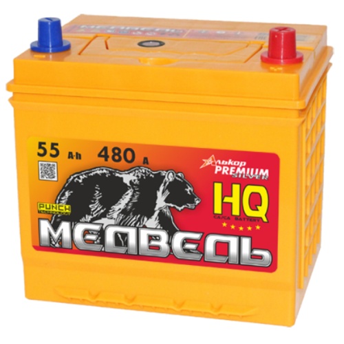 Аккумулятор Медведь HQ 55 обратная полярность Азия (65В24L) 