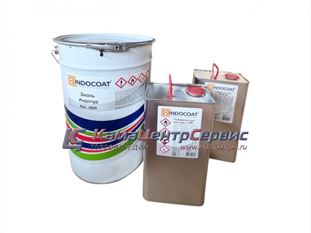 Эмаль Индопур RAL 2009 Reoflex  Оранжевый глубокий отверд.5л + разб. 5л (20л) 22 кг RAL 2009